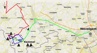 Routekaart van de Gent-Wevelgem 2024