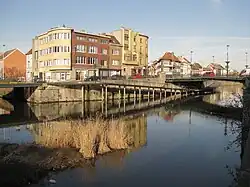Onderdoorgang onder Bargiebrug (met links nog net de oude Tweegatenbrug)