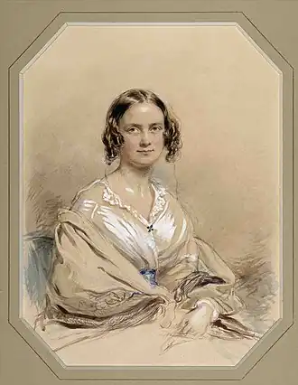 Portret van Emma Darwin in 1840.