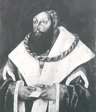 Portret van hertog George van Beieren-Landshut door Peter Gertner, 1537.