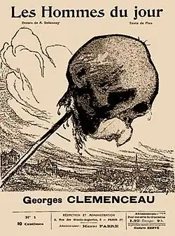 Karikatuur van president Clemenceau, Les Hommes du jour (1908)