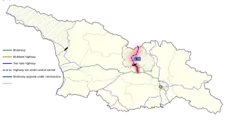 Gori - Tschinvali - Goepta - Dzjava - Roki (Russische grens)