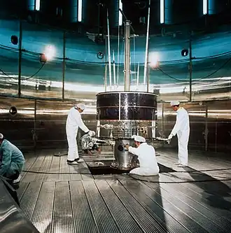 De GEOS-1 bij de lanceervoorbereiding in Nederland