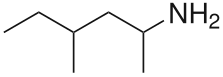 Structuurformule van methylhexanamine