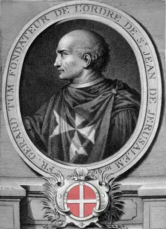 Gravure van Laurent Cars naar het portret van Gerard in het Grootmeesterspaleis (Rhodos).