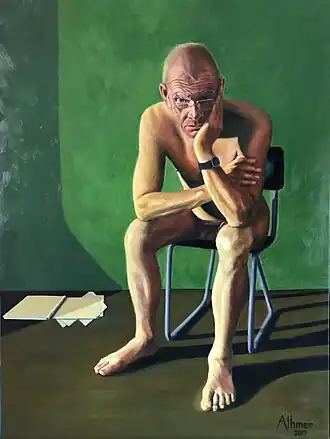 Gerardjan Rijnders geschilderd door Pieter Athmer. Olieverf op doek, 90x120cm. Sinds 6 mei 2018 onderdeel van de portrettengalerij in de Stadsschouwburg Amsterdam.