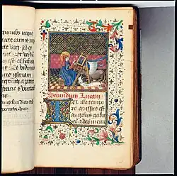 f18r: De heilige Lucas schildert Maria