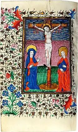 De kruisiging luidt de none in