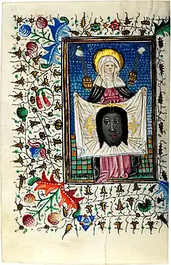 f133r, Diverse gebeden: Salve sancta facies, Veronica met hetzweetdoek