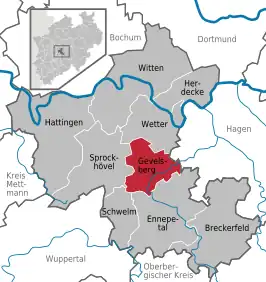 Kaart van Gevelsberg