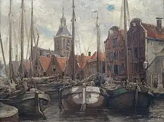 Gezicht op de Kleine Oever te Meppel (ca. 1900), Drents Museum