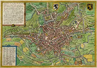 Gent in 1576. Braun & Hogenberg.