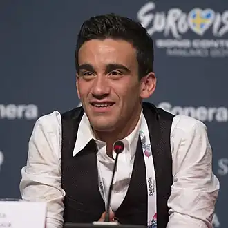 Gianluca Bezzina tijdens het Eurovisiesongfestival 2013