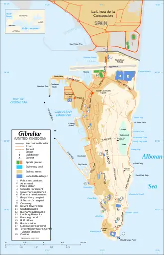 Kaart van Gibraltar