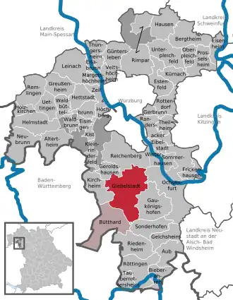 Kaart van Giebelstadt