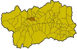 Locatie van Gignod in Aostadal (AO)