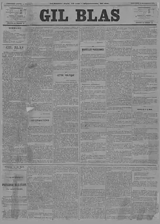 Gil Blas, eerste nummer, 19 november 1879