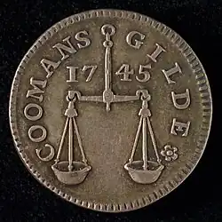 Geslagen penning van het Dordtse Koopmans- of Kramersgilde