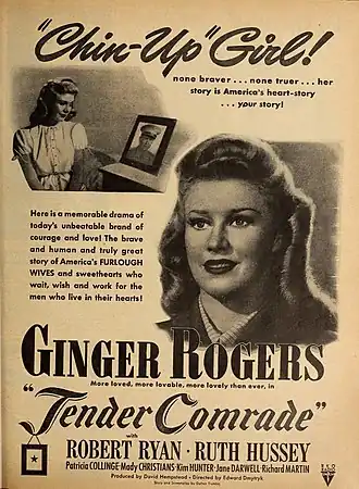 Ginger Rogers in Tender Comrade, 1943