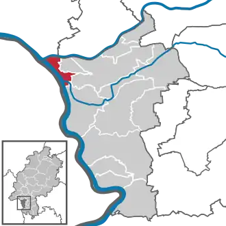 Kaart van Ginsheim-Gustavsburg