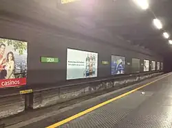 Het spoor voor de metro's naar het noorden