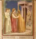 Giotto di Bondone, Capella degli Scrovegni, Visitatie. Vergelijk met f42v, Visitatie.