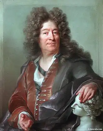 Portret van Girardon, 1701 door Joseph Vivien, Louvre, Parijs
