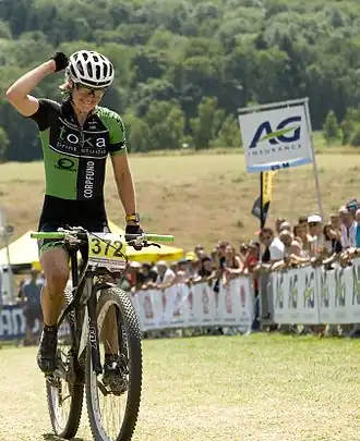 Githa Michiels op het Belgisch kampioenschap xco in 2013