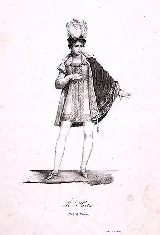 Prent Giuditta Pasta als Romeo, 1821