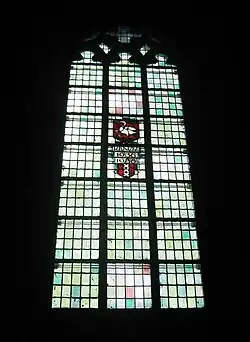 Glas-in-loodraam met de wapens van Ransdorp en Amsterdam