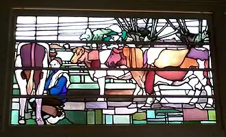 Glas in lood in de bar van het oude gedeelte (congrescentrum) van de Brabanthallen.