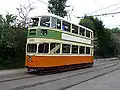 Gerestaureerde 'Coronation' tram 1297 in het National Tramway Museum Crich, juli 2009.