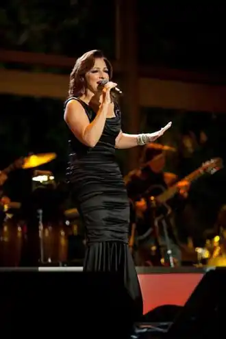 Gloria Estefan tijdens een concert voor het Witte Huis in 2009