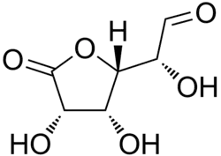 Structuurformule van D-glucuronolacton