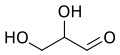 Structuurformule van racemisch glyceraldehyde