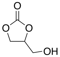 Structuurformule van glycerolcarbonaat