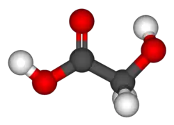 Molecuulmodel van glycolzuur
