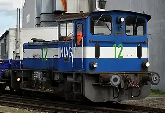 {NIAG-locomotief, type Gmeinder, in Moers
