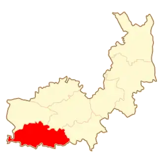 Ligging van de gemeente binnen de powiat