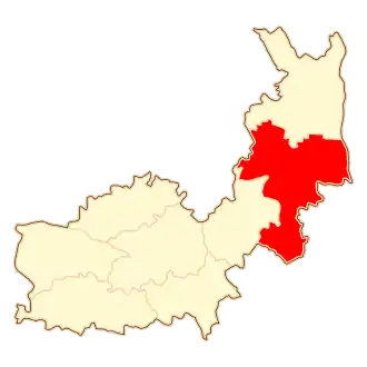 Ligging van de gemeente binnen de powiat