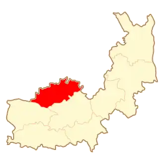 Ligging van de gemeente binnen de powiat