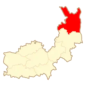 Ligging van de gemeente binnen de powiat