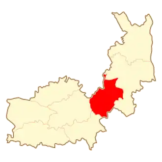 Ligging van de gemeente binnen de powiat