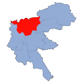 Ligging van de gemeente binnen de powiat