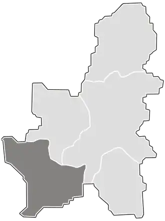 Ligging van de gemeente binnen de powiat