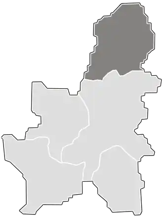 Ligging van de gemeente binnen de powiat