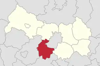 Ligging van de gemeente binnen de powiat