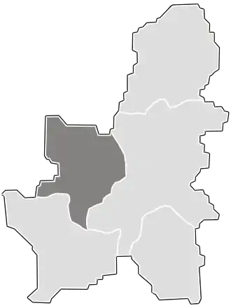 Ligging van de gemeente binnen de powiat