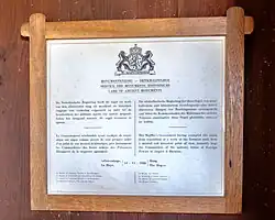 Waarschuwing om het monumentale orgel te sparen uit 1939 gericht aan vreemde mogendheden in meerdere talen