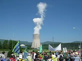 demonstratie op 24 mei 2010 bij Kerncentrale Gösgen